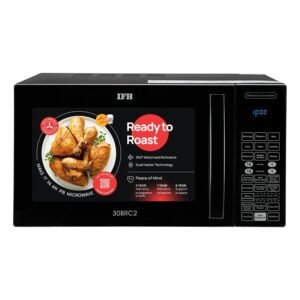 IFB 30L Convection Microwave Oven with 101 Standard Cook Menus (30BRC2, Black, 360 Degree Motorized Rotisserie, Weight Defrost, Steam Clean, Grill & 4 combi cook modes, 10 Power Levels)