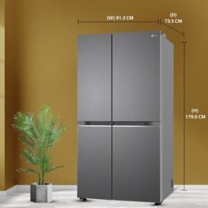 LG 655 L Frost-Free Smart Inverter Double Door Side-By-Side Refrigerator (GL-B257HDSY, Dazzle Steel, Express Freeze | Multi Air-Flow)