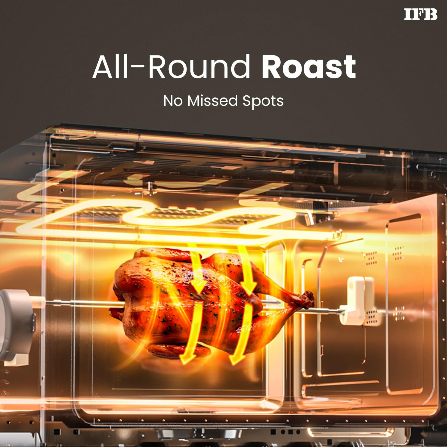 IFB 30L Convection Microwave Oven with 101 Standard Cook Menus (30BRC2, Black, 360 Degree Motorized Rotisserie, Weight Defrost, Steam Clean, Grill & 4 combi cook modes, 10 Power Levels) - Image 3