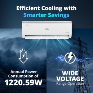Voltas 243V Vectra Elite 2 ton 3 star inverter Split AC|4-IN-1 Adjustable mode|Energy Efficient|High ambient Cooling-cools even at 52°C|Anti dust filter with Anti-microbial coating|Copper Coil| White